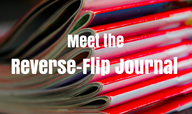 pile of reverse-flip journals