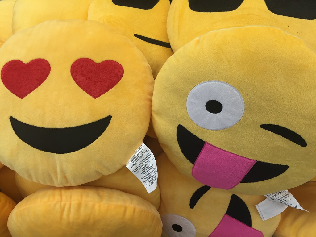 Image of emoji plushies