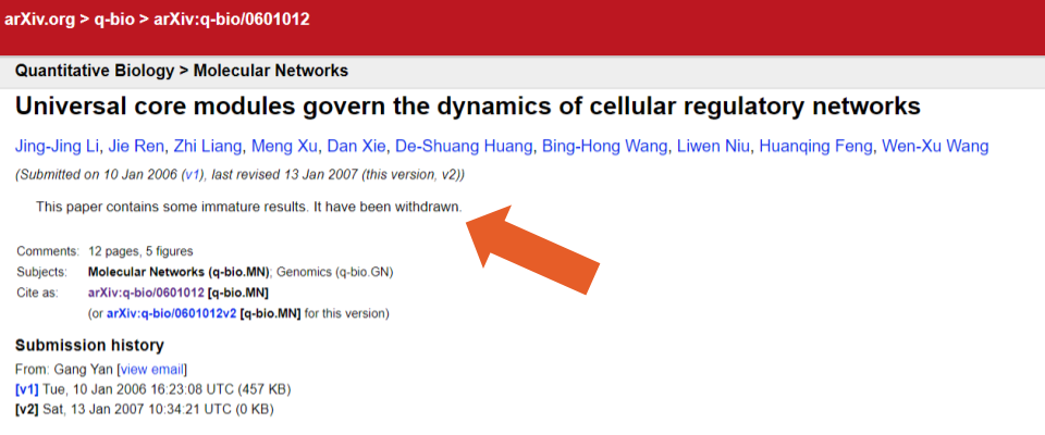 An arxiv record with a withrdawal notice