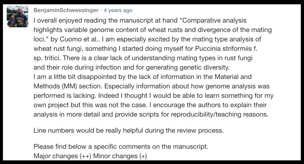 An example of a full peer review report found in a comment on a bioRxiv preprint
