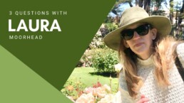 ScholCommLab member Laura Moorhead wears a sunhat and sunglasses in the park