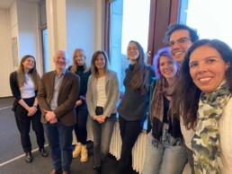 VOICES members gather for a two-day workshop in Hamburg, Germany. From left to right: Melanie Benson Marshall, Stephen Pinfield, Isabelle Dorsch, Isabella Peters, Alice Fleerackers, Natascha Chtena, Juan Pablo Alperin, Germana Barata (Missing from photo: Monique Oliveira).