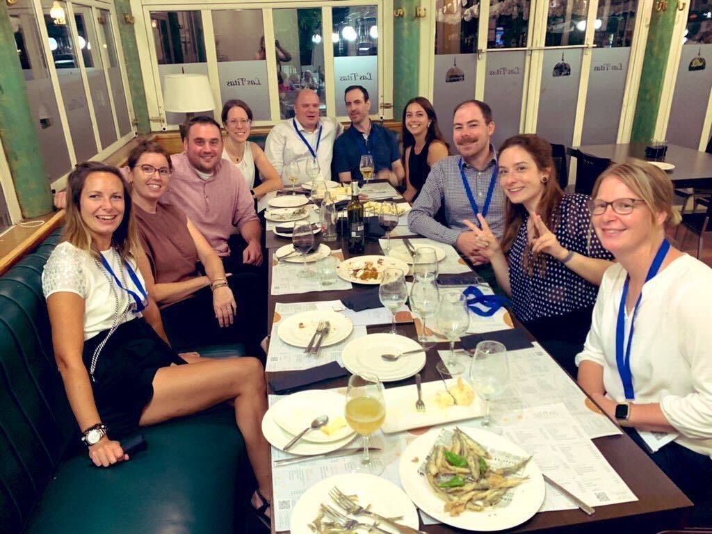 Scholarly Communication Lab members connect with international colleagues over tapas.